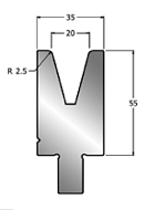 Матрица STMB 30 H55 V20 W35 R2.5 Матрица STMB 30 H55 V20 W35 R2.5